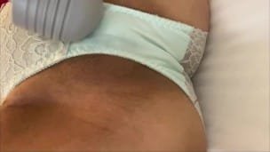 A fair and plump Japanese milf leaks with electric masturbation while making a shaved pussy