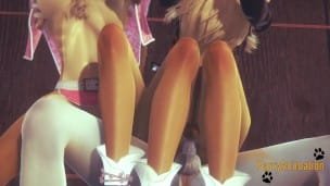 Furry Hentai Bisexual – Rabbit fucks 2 Foxs (Foxy and Fox)