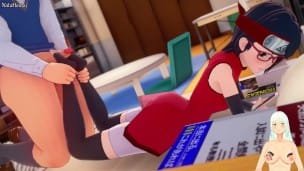 Sarada Footjob in Hokage House Boruto